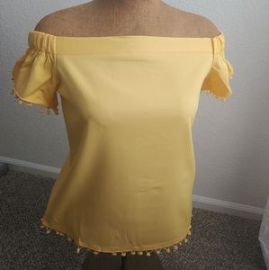 Yellow Pom Pom Blouse
